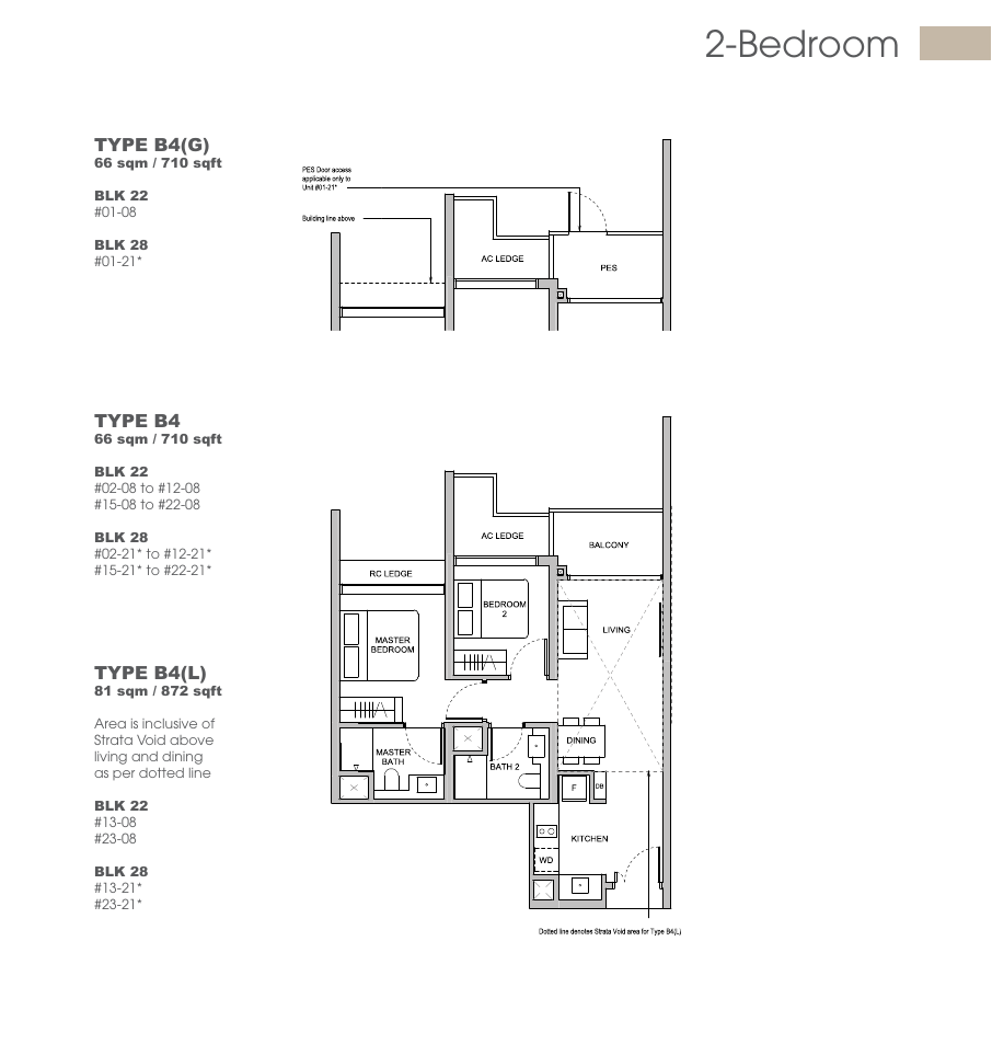 2 Bedroom floor plan Types B4