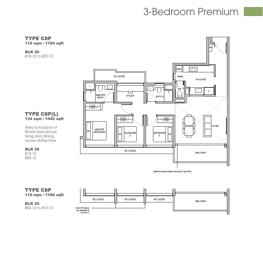 3 Bedroom Premium floor plan Type C8P