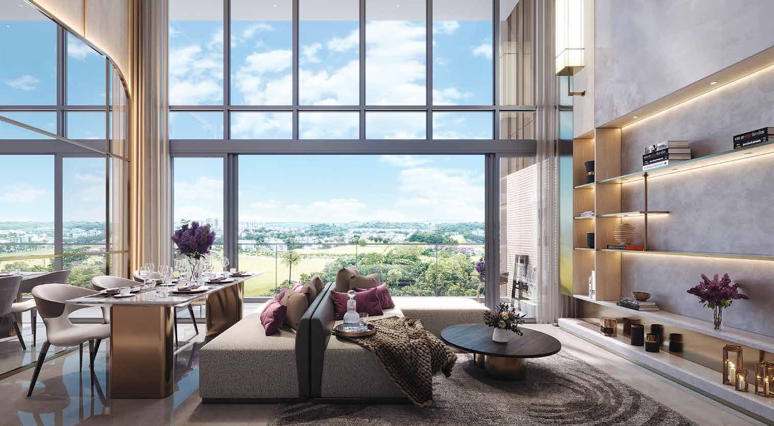 Double-volume living room